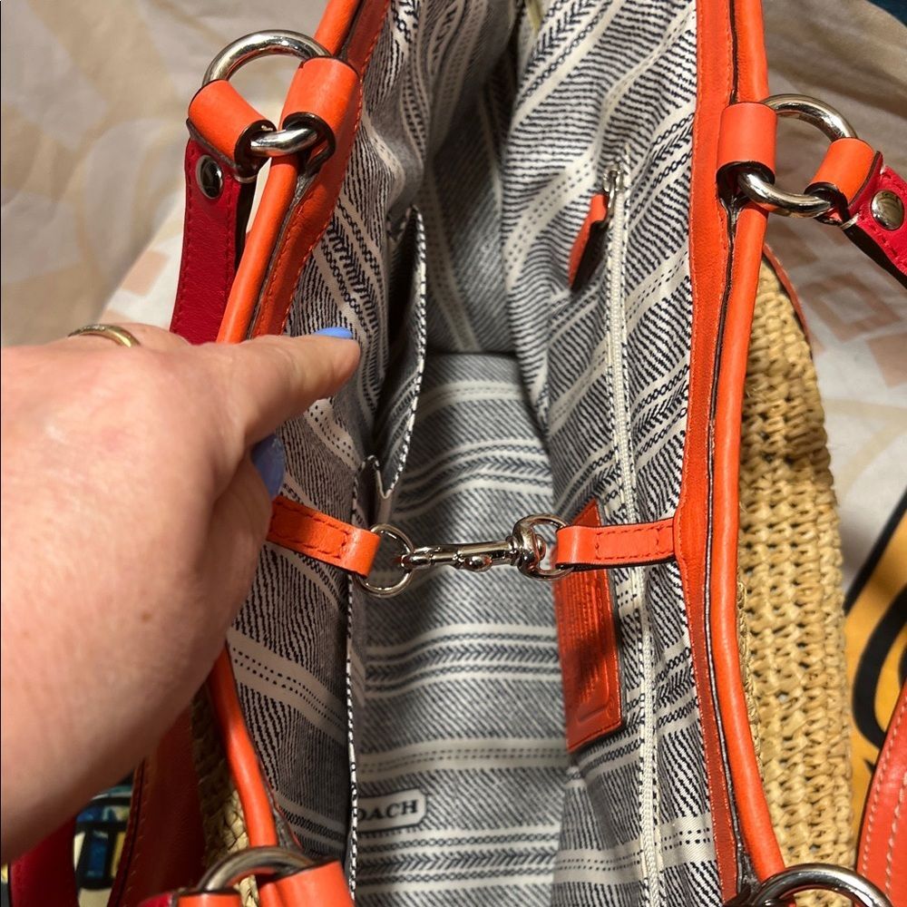 Coach Straw Pocket Tote (Style #22904) - Picture 9 of 13